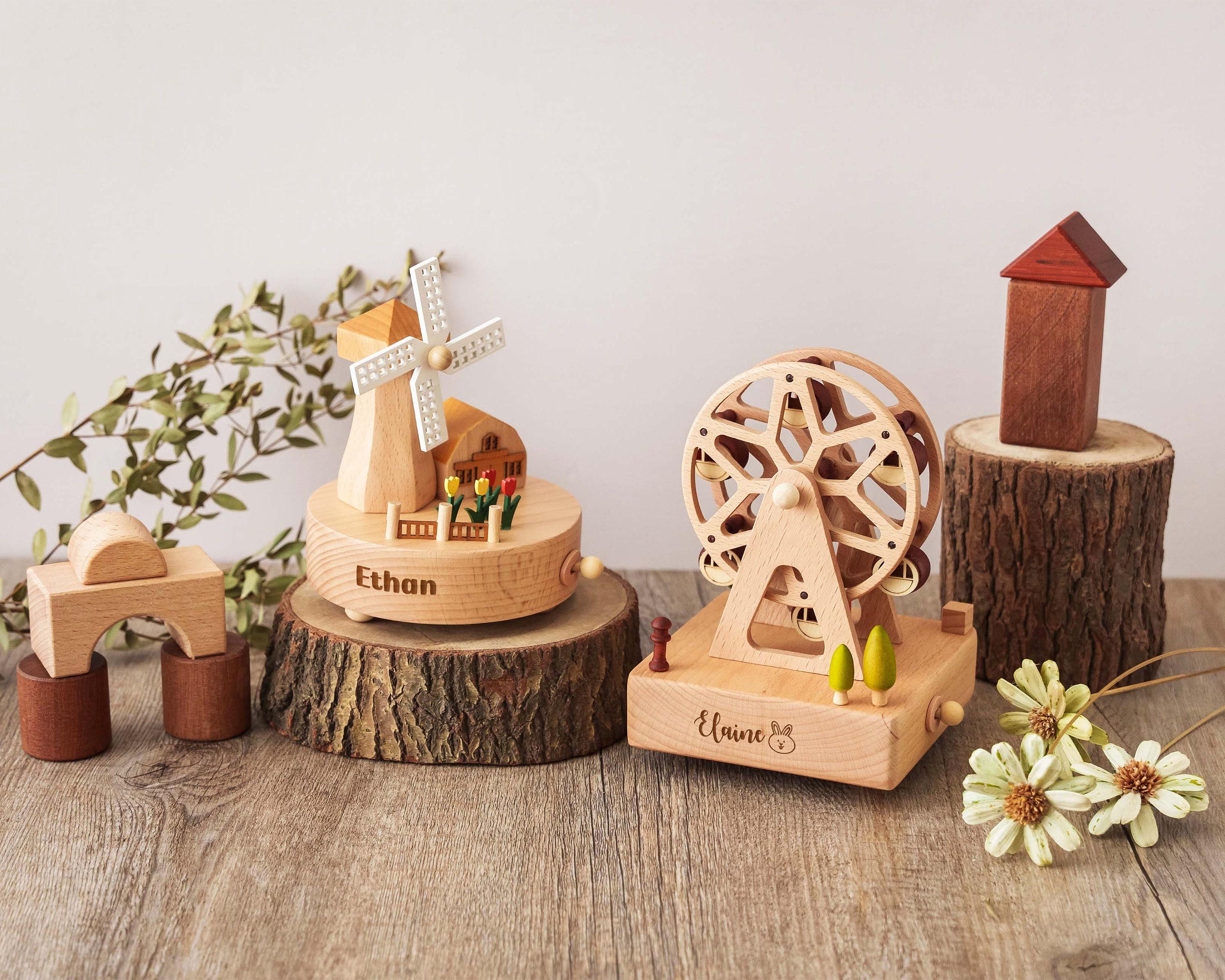 Personalized Wooden Train Music Box, Baby Shower Gift, 1st Birthday Gift, Keepsake Gift for Kids, Newborn Gifts, Engraved Name Music Box