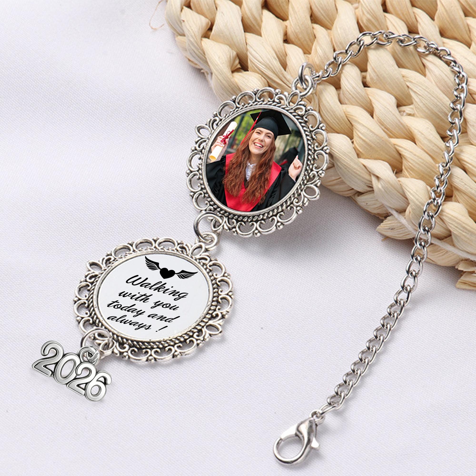 Custom Graduation Tassel With Photo Charm, Memorial Cap Ornament