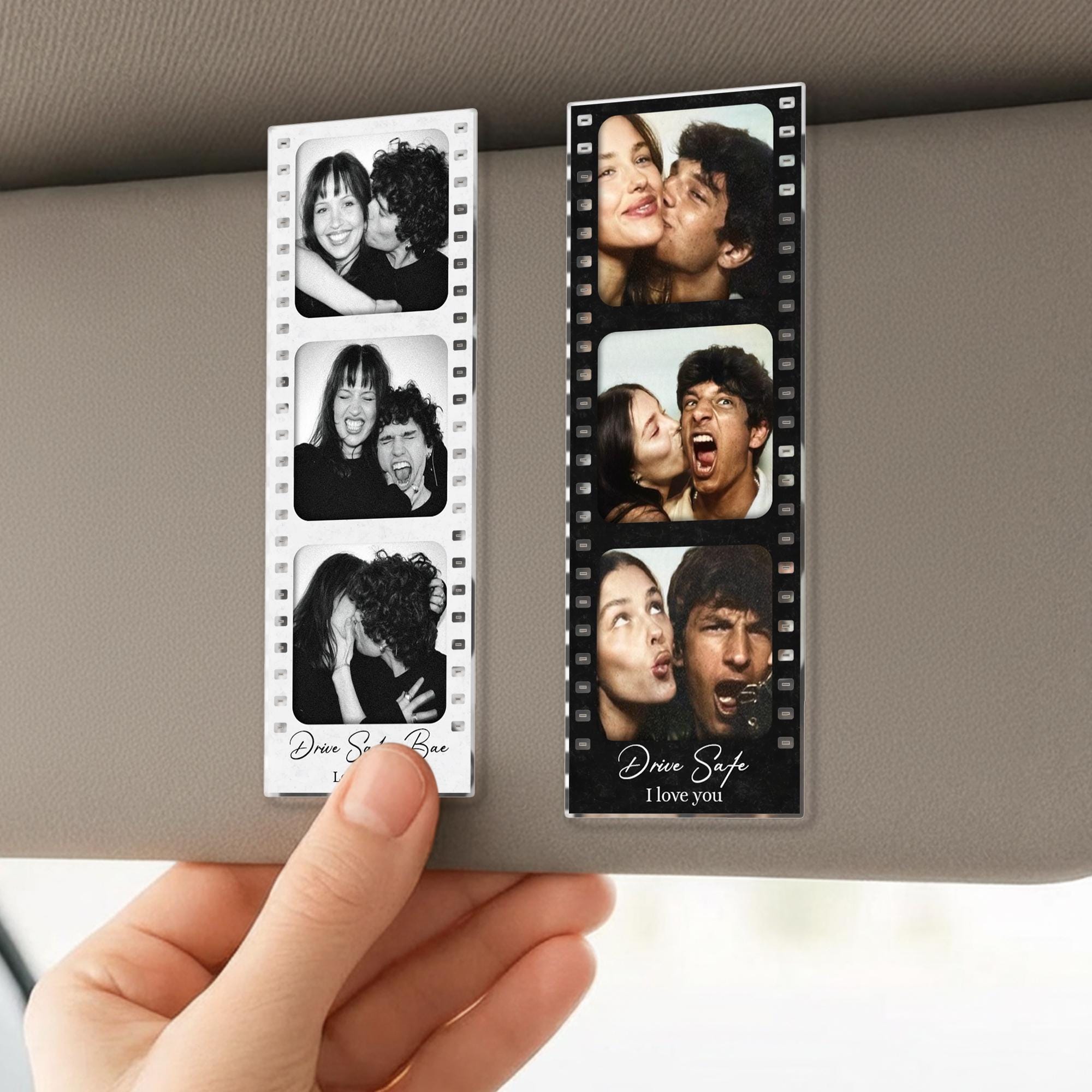 Personalized Couple Car Visor Clip, Custom Photo Gifts for Him, Drive Safe I Love You Sun Visor, Valentines Gift for Boyfriend, Husband