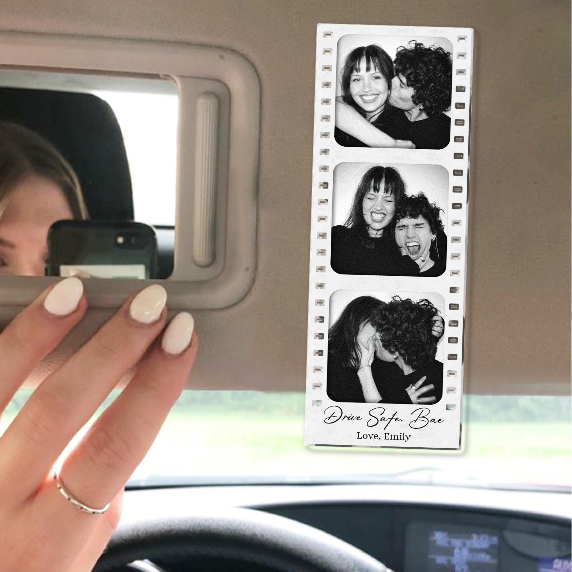 Personalized Couple Car Visor Clip, Custom Photo Gifts for Him, Drive Safe I Love You Sun Visor, Valentines Gift for Boyfriend, Husband