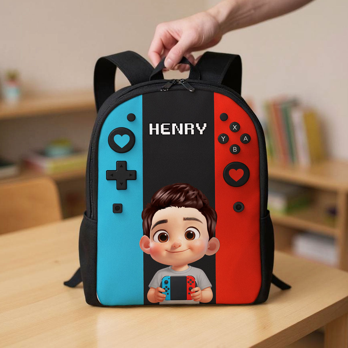 Gamer Design for Boys Girls - Personalized Backpack - Back to School Backpack for Kids
