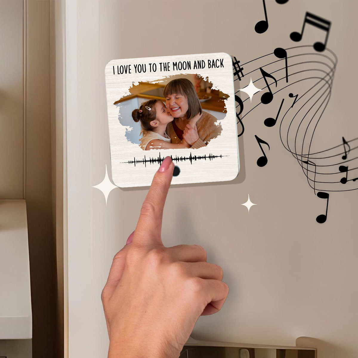 Voice Recording Memo Unique Keepsake For Mom Grandma Personalized Music Fridge Magnet, Gift