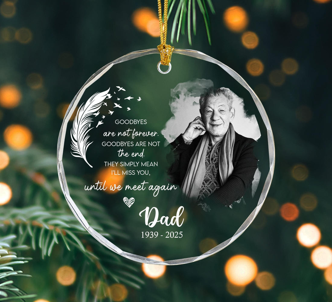 Dad Memorial Christmas Ornament, Remembrance Keepsake, Custom Photo Memorial Ornament, In Loving Memory Ornament, Loss Of Loved One Ornament