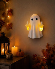Funny Ghost Wall Light, Middle Finger Ghost Lamp, Halloween Wall Decor