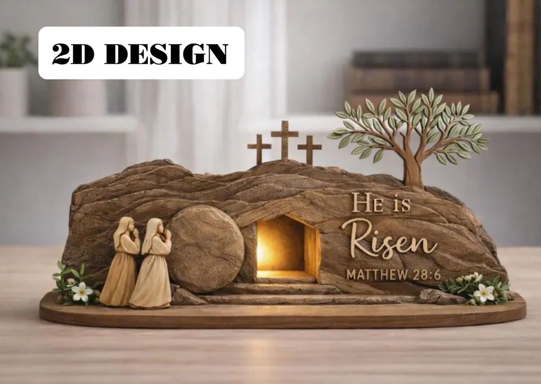 He Is Risen Easter Wooden Block – Resurrection Table Sign