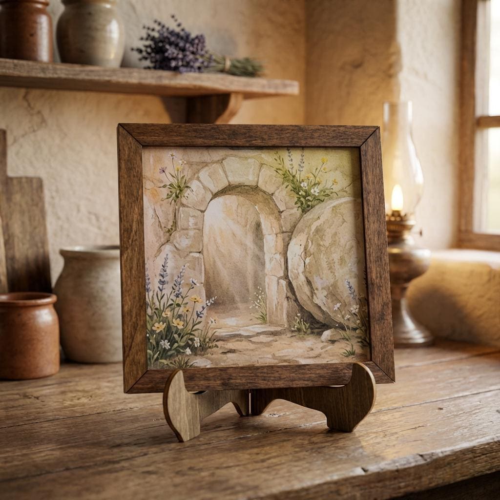 Empty Tomb Christian Art – He Is Risen Wall Decor