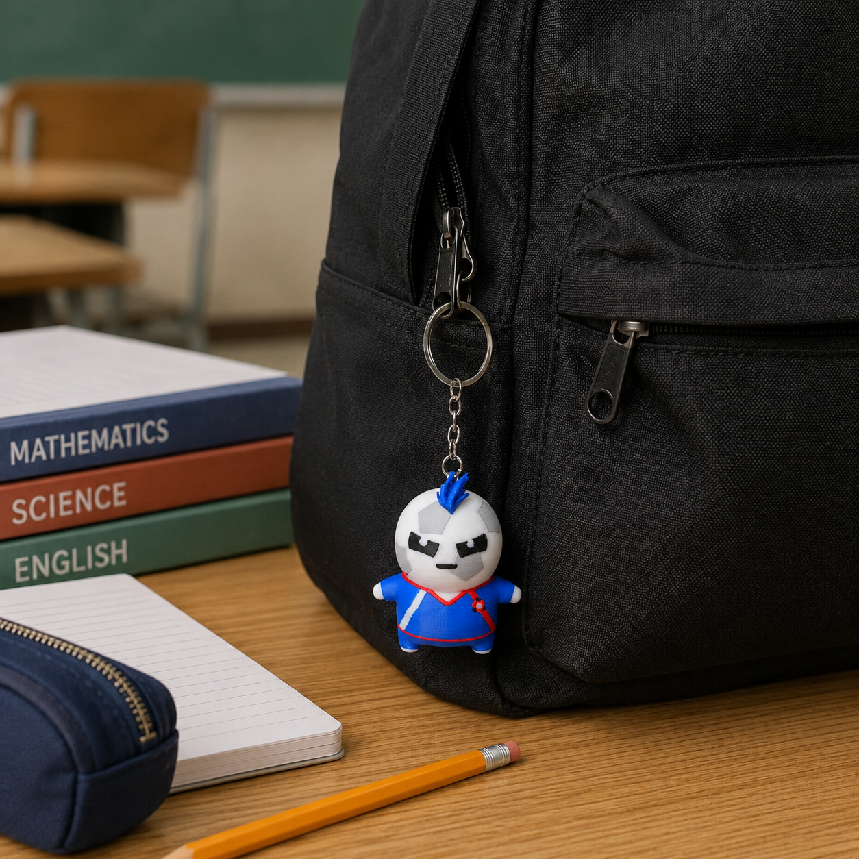 3D Printed Mini Character Keychain, 2.4 Inch PLA Bag Charm, Backpack Accessory, Multiple Designs