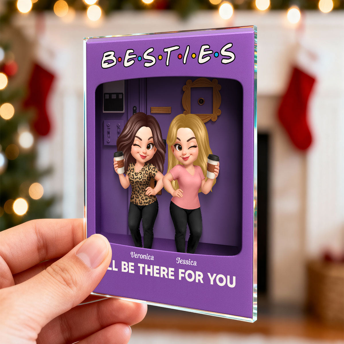Besties Forever Best Friends Purple Toy Box Style - Personalized Acrylic Plaque - Friendship Gift For Besties