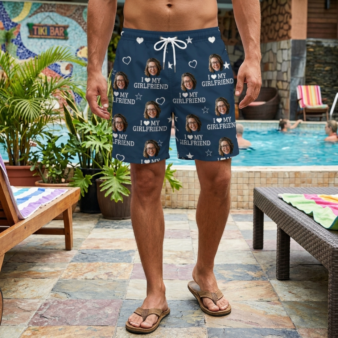 Custom Photo You Have A Tropical Vibe  - Funny Personalized Custom Tropical Hawaiian Aloha Men Beach Shorts - Summer Vacation Gift, Birthday Party Gift For Husband