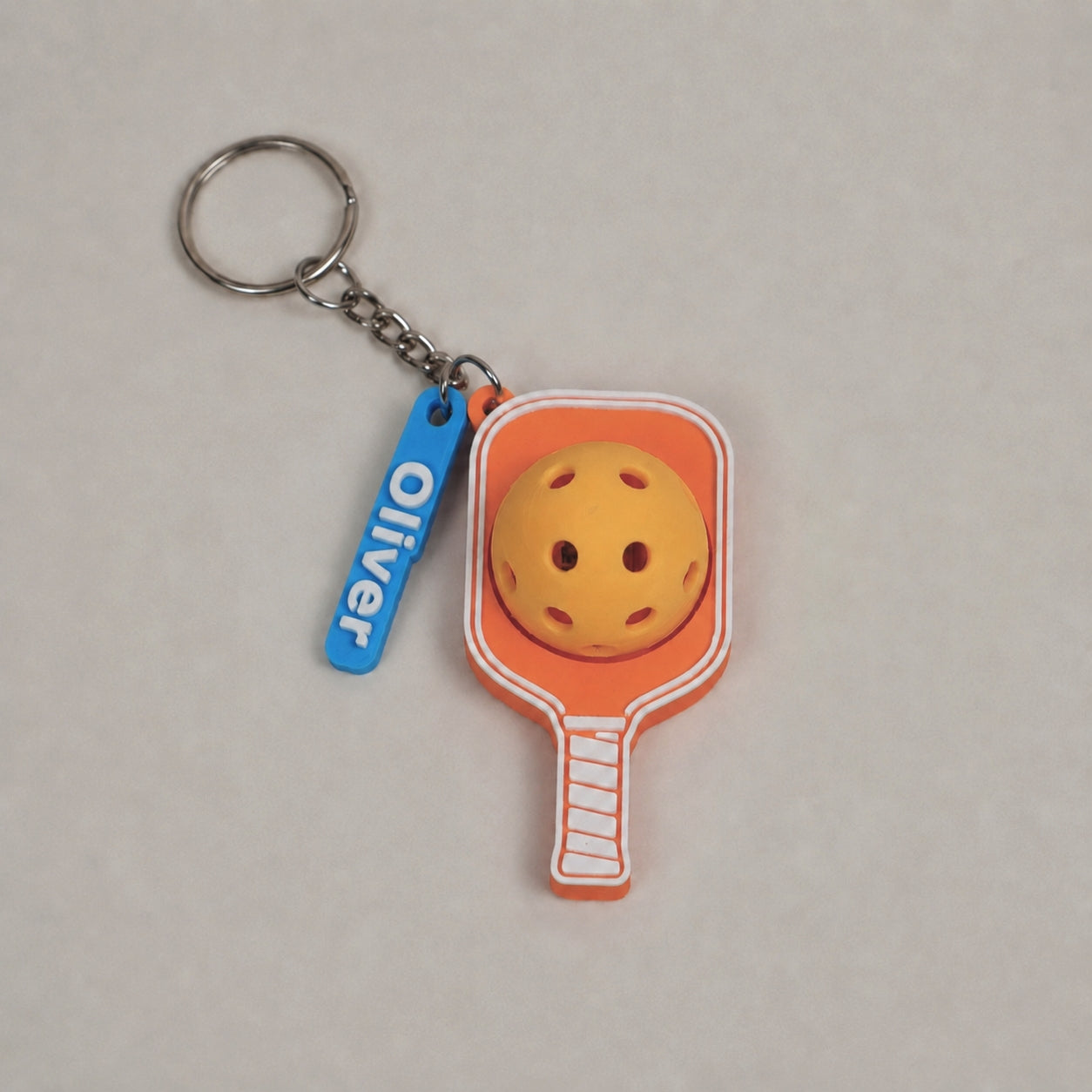 Personalized Pickleball Keychain with Custom Name Charm