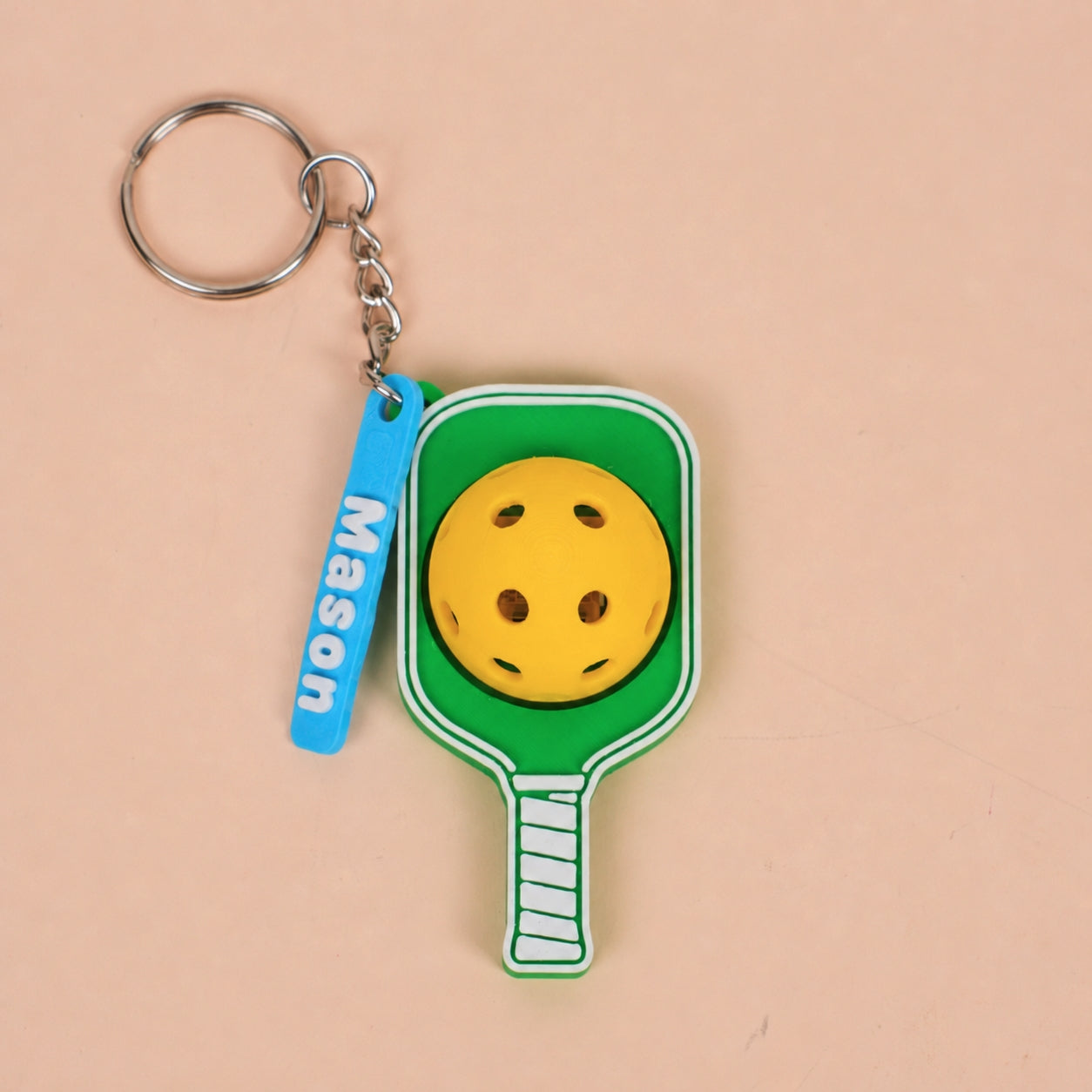 Personalized Pickleball Keychain with Custom Name Charm