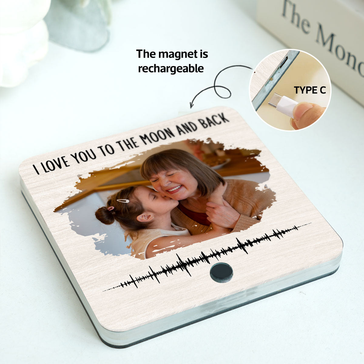 Voice Recording Memo Unique Keepsake For Mom Grandma Personalized Music Fridge Magnet, Gift