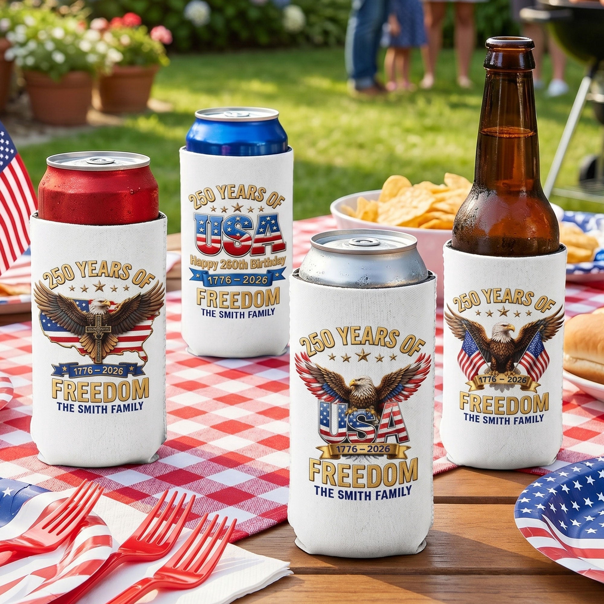 250 Years Of Freedom - Personalized Can Cooler
