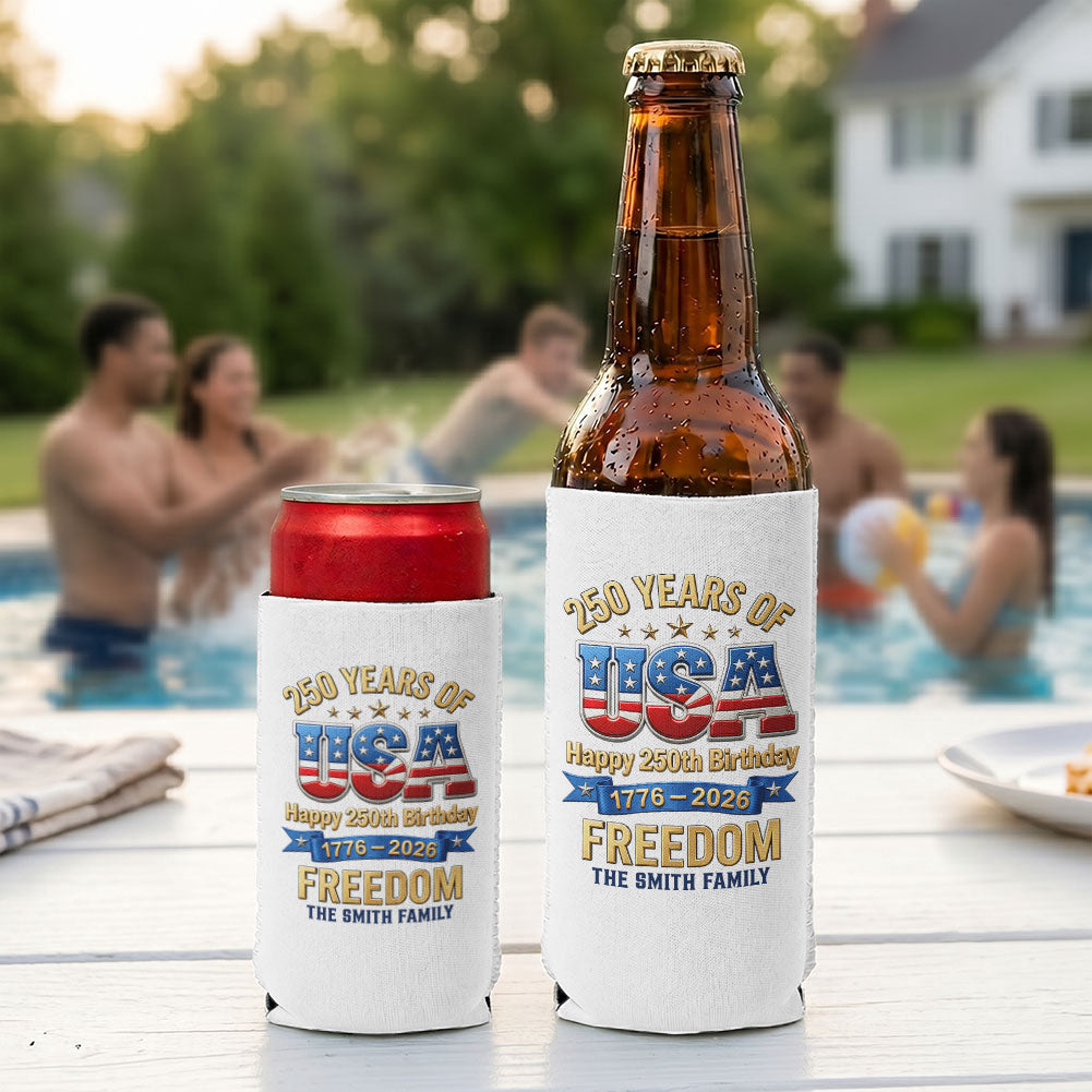 250 Years Of Freedom - Personalized Can Cooler