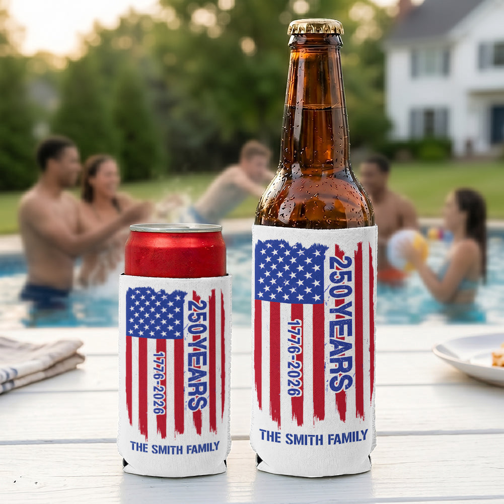 USA 250 Years Celebration - Personalized Can Cooler