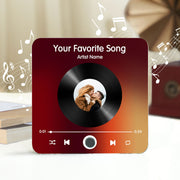 Custom Photo & Favorite Song Disc Personalized Music Fridge Magnet,  Gift For Couple