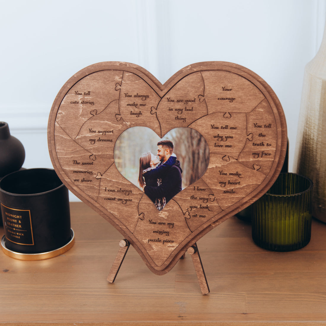 12 Reasons Why I Love You Unique Wooden Puzzle Valentine Gifts for Him Fathers Day Gift For Her Gift For Dad Wedding Gift