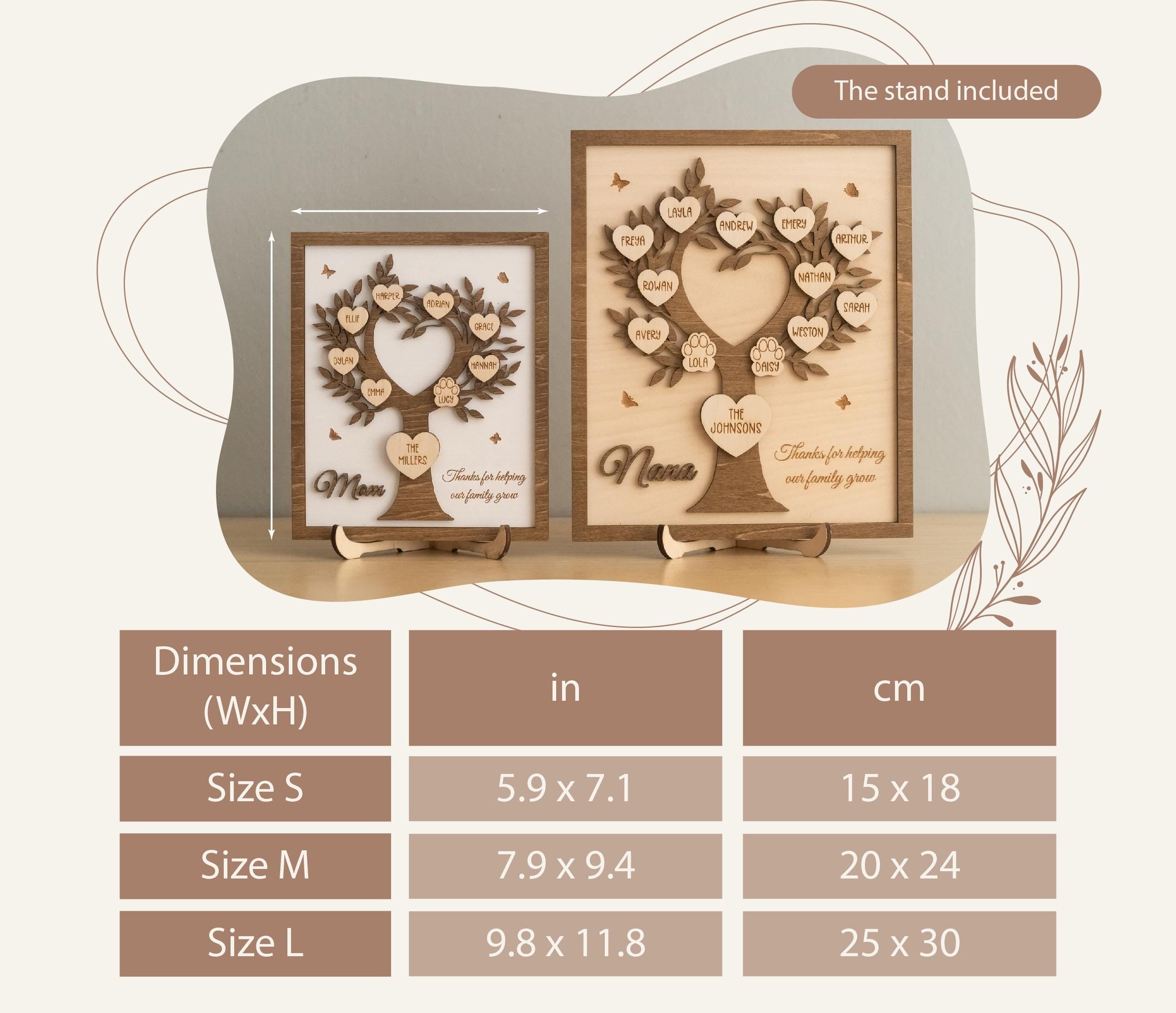 Personalized Family Tree Wood Sign for Rustic Home Decor
