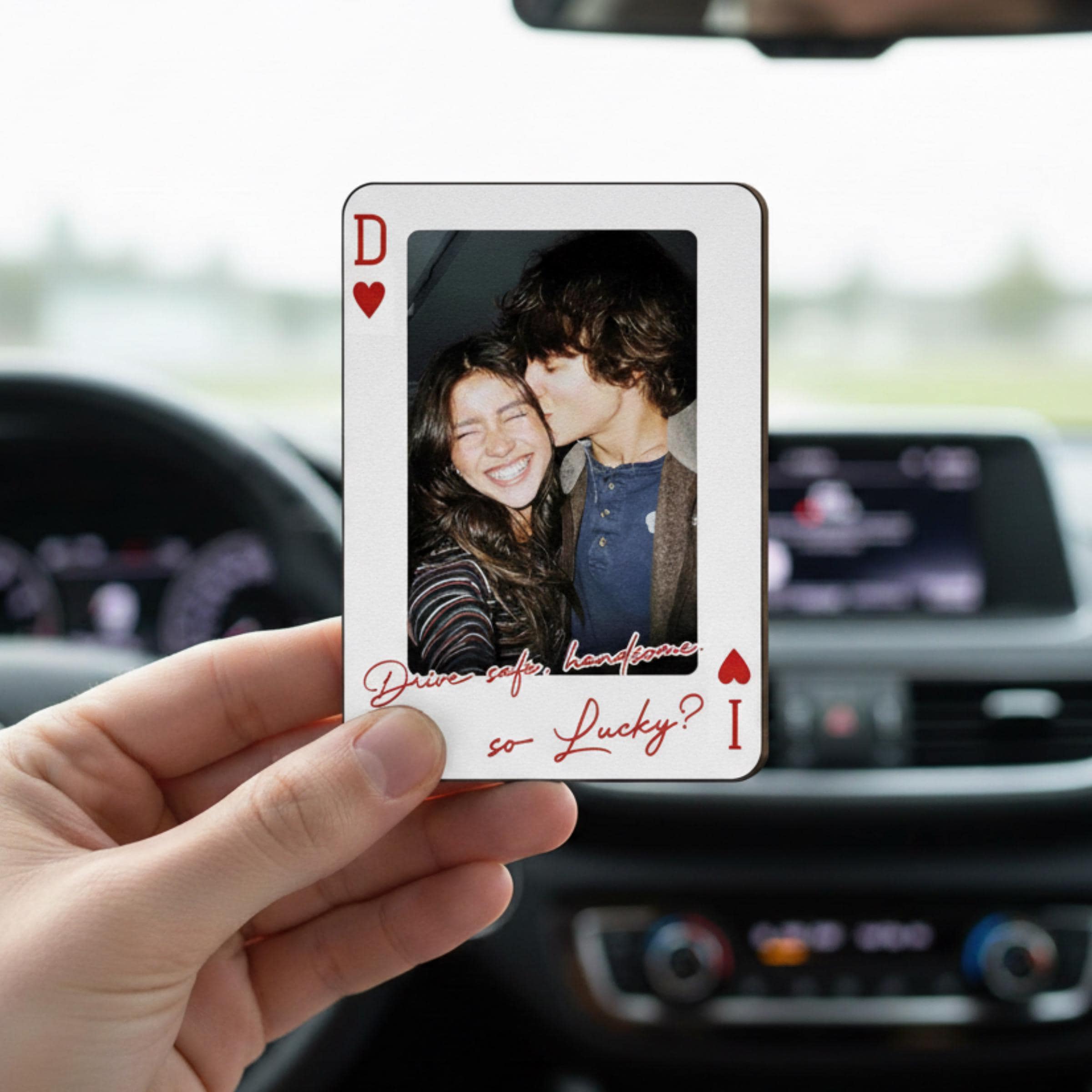 King & Queen Custom Photo Car Visor Clip – Drive Safe I Love You