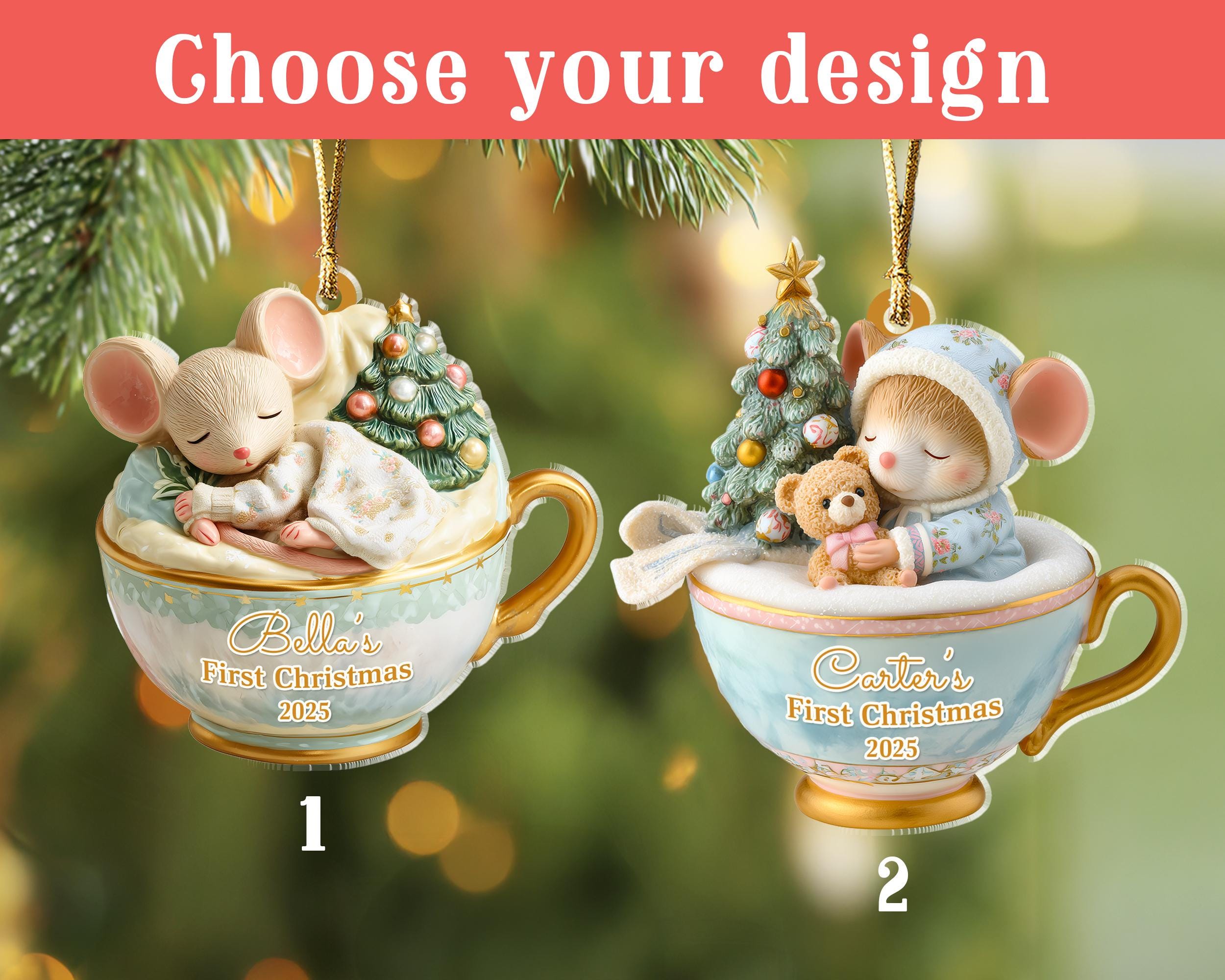 Personalized Baby's 1st Christmas Ornament, Newborn Ornament, Baby's First Christmas Gift, New Baby Ornament, Baby Shower Gift, Xmas Decor