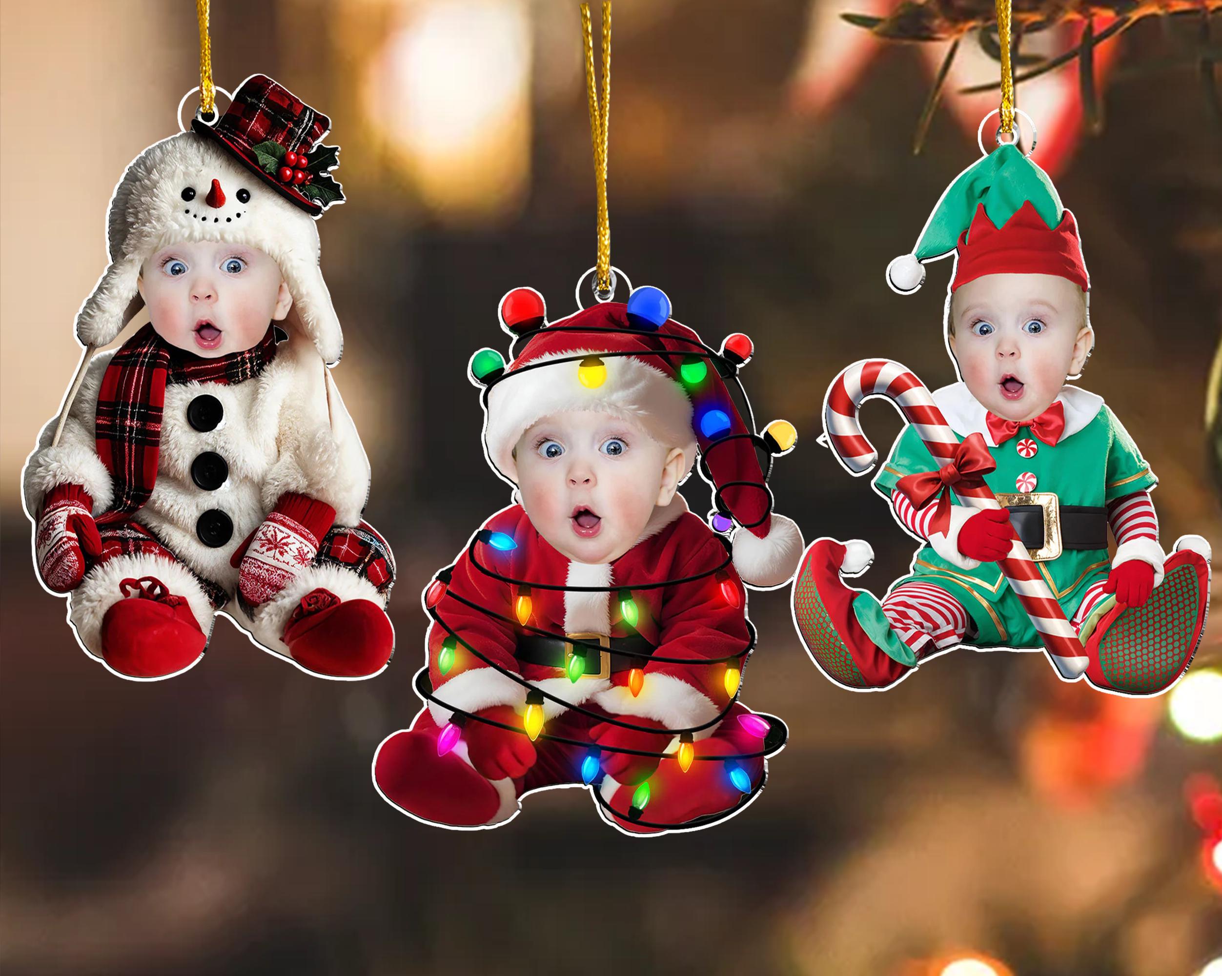 Custom Baby Face Acrylic Ornament: First Christmas Keepsake 2025, Baby Photo Ornament, Baby Christmas Gift, Newborn Gift