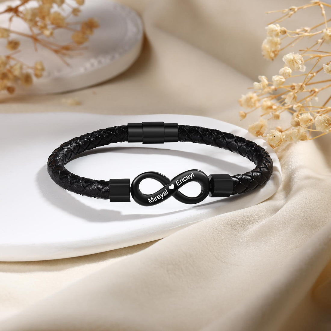 Personalized Infinity Couple Bracelets with Custom Names, Matching Gift for Him and Her