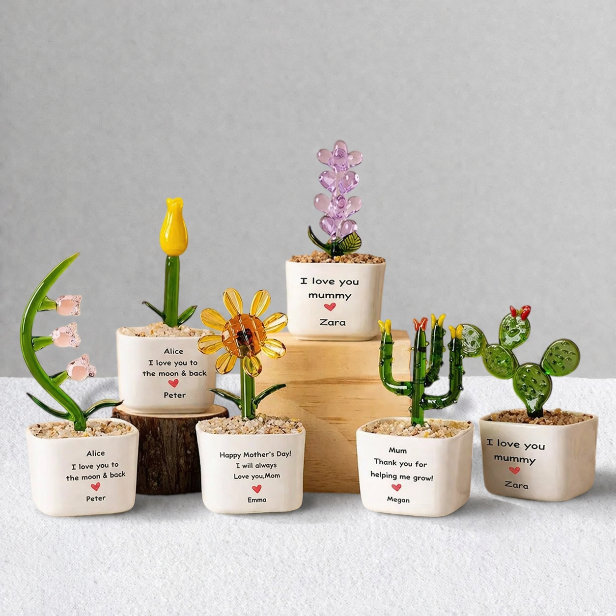 Custom Glass Flower Pot – Personalized Mother's Day Gift