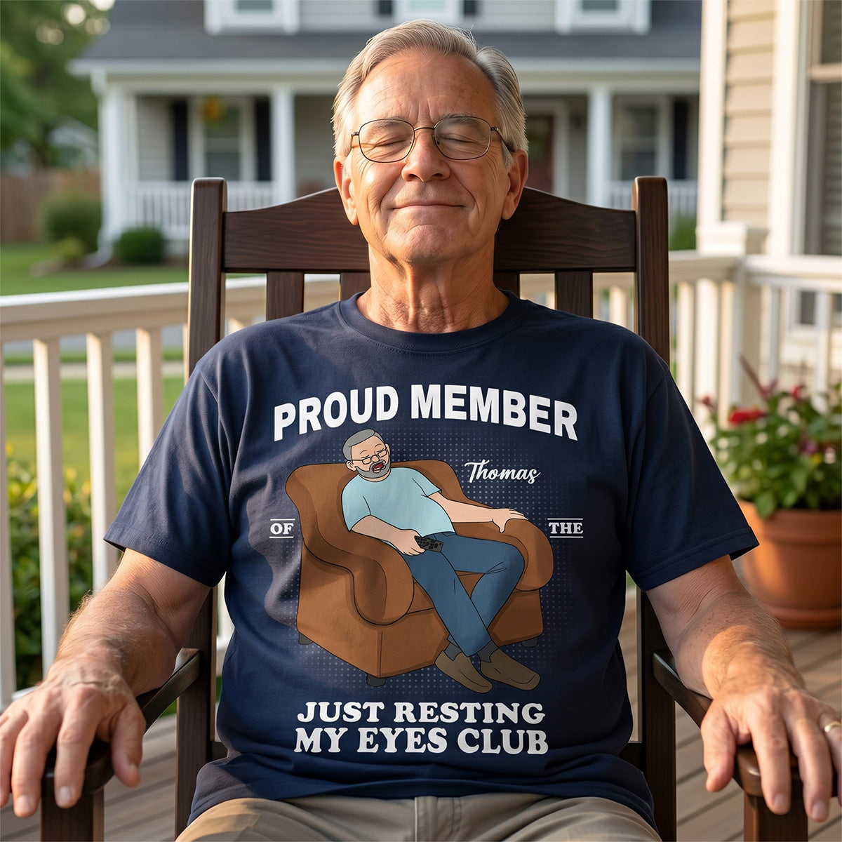 Proud Member Of Just Resting My Eyes Club - Personalized Shirt - Funny Father's Day Gift For Husband, Dad
