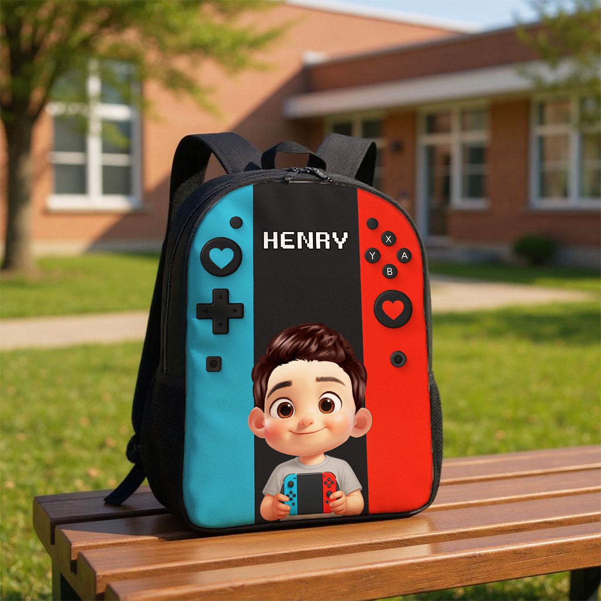 Gamer Design for Boys Girls - Personalized Backpack - Back to School Backpack for Kids