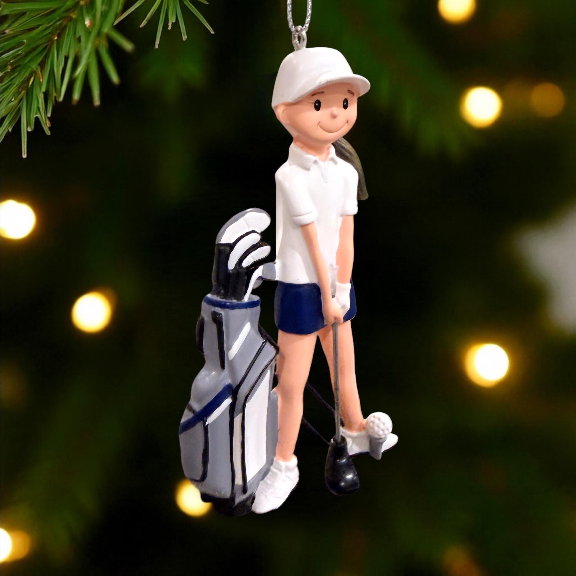 Personalized Golfer Ornament – Custom Golf Girl Christmas Gift