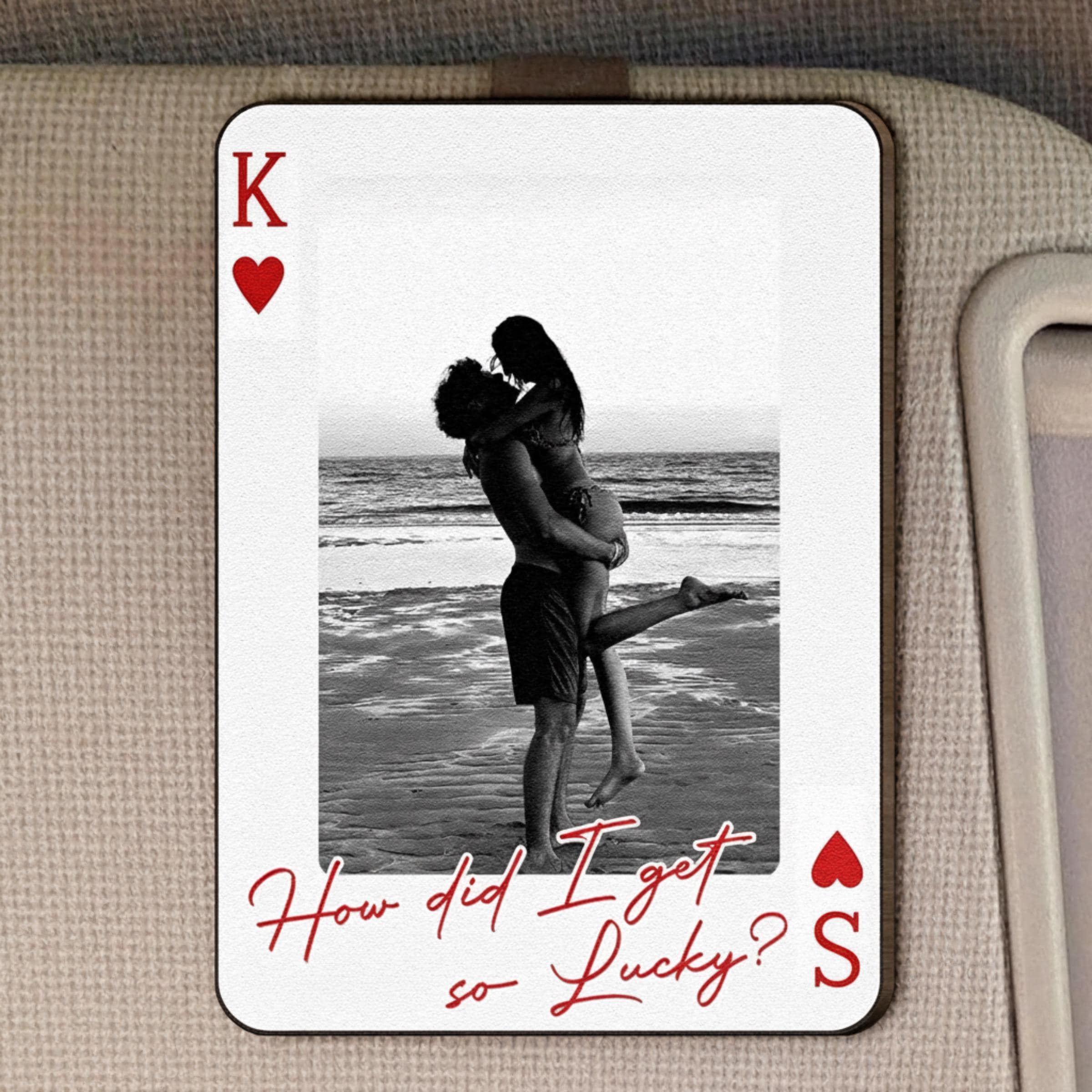 King & Queen Custom Photo Car Visor Clip – Drive Safe I Love You