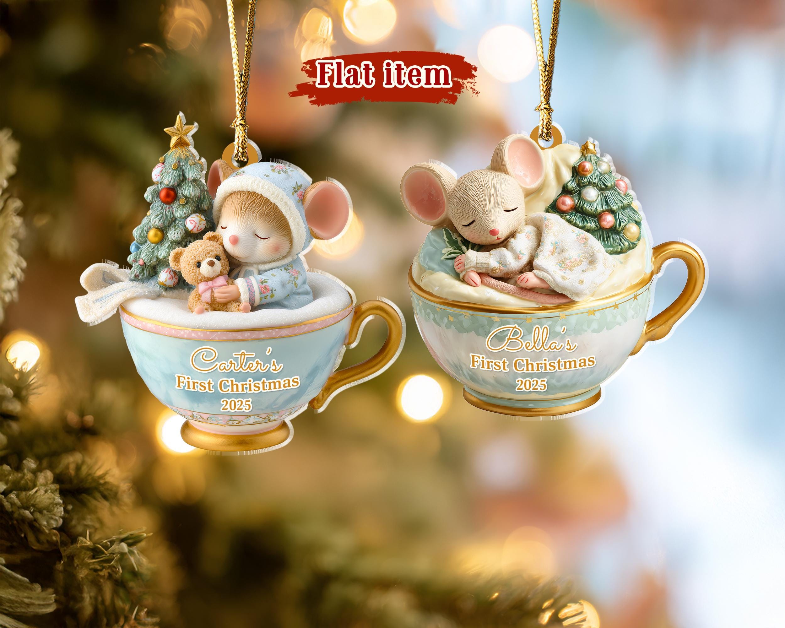 Personalized Baby's 1st Christmas Ornament, Newborn Ornament, Baby's First Christmas Gift, New Baby Ornament, Baby Shower Gift, Xmas Decor