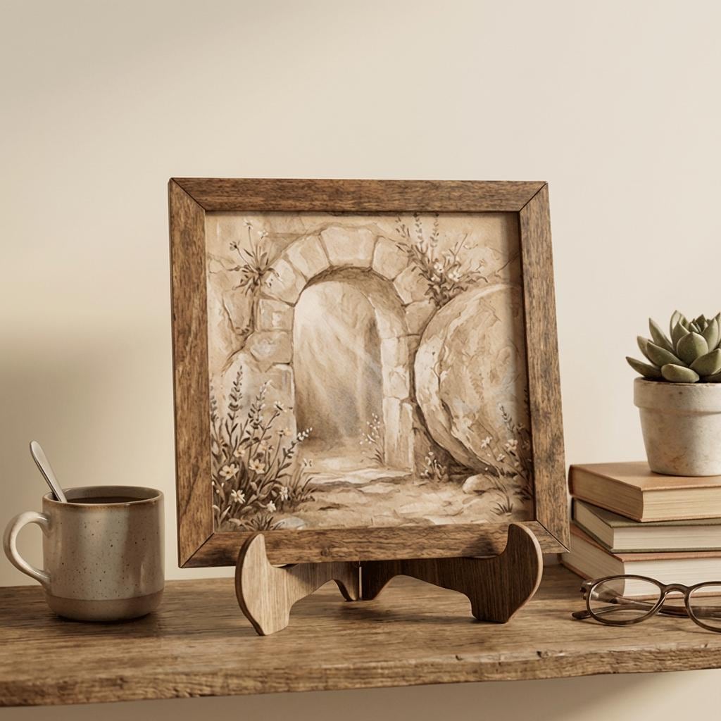 Empty Tomb Christian Art – He Is Risen Wall Decor