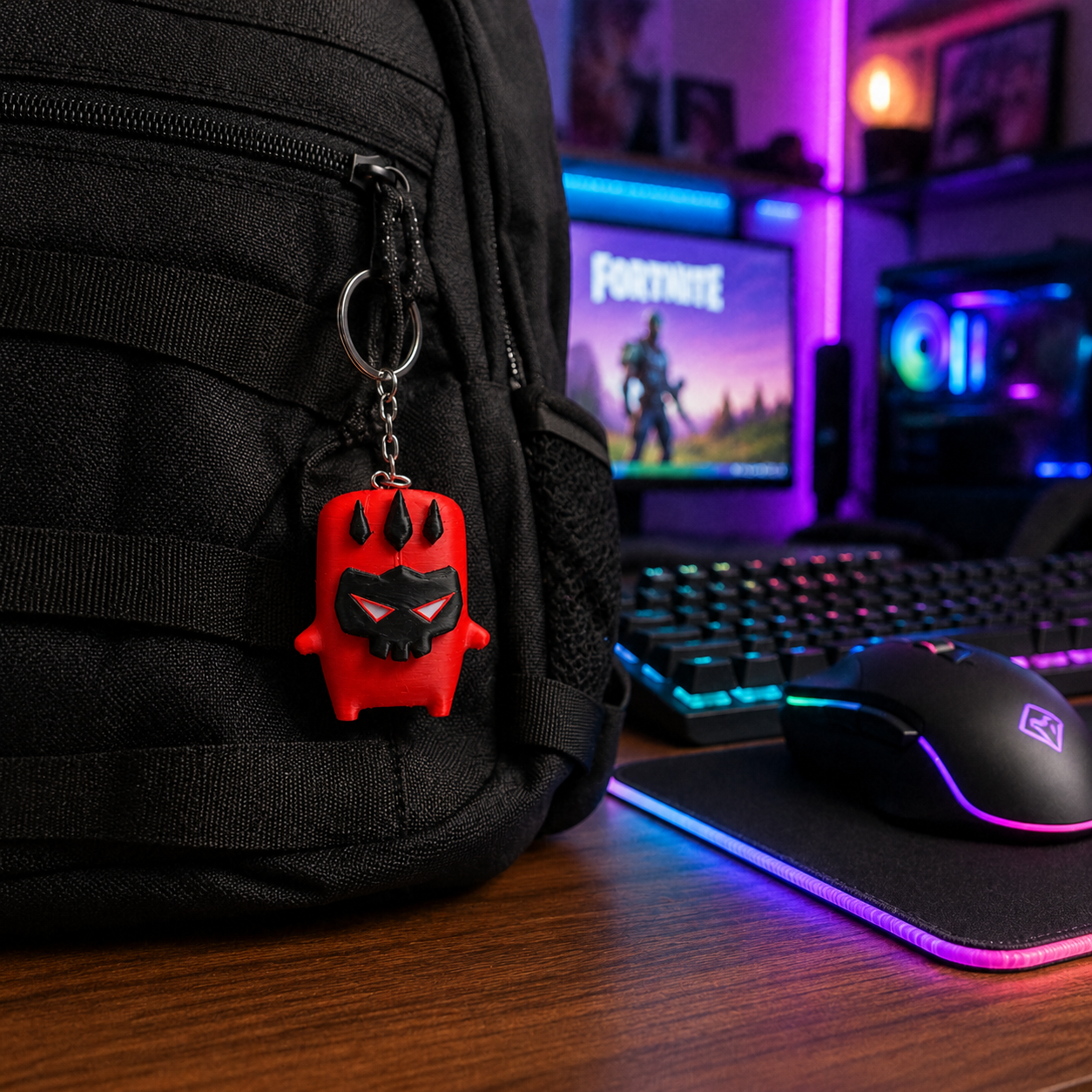 3D Printed Mini Character Keychain, 2.4 Inch PLA Bag Charm, Backpack Accessory, Multiple Designs