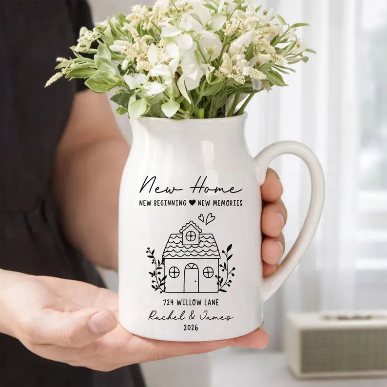 Customised Container Vase Personalized First Home Gift – Custom Flower Vase – TheRCrafts