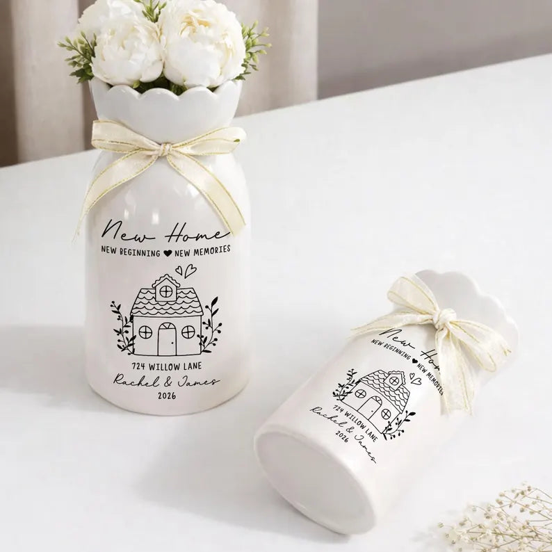 Personalized First Home Gift – Custom Flower Vase