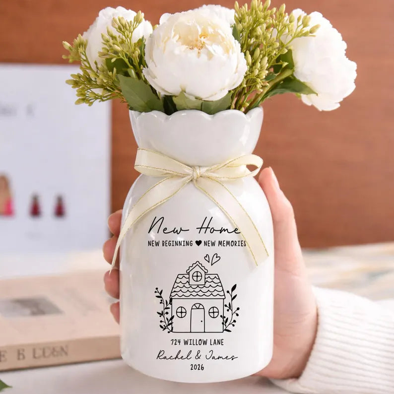 Personalized First Home Gift – Custom Flower Vase