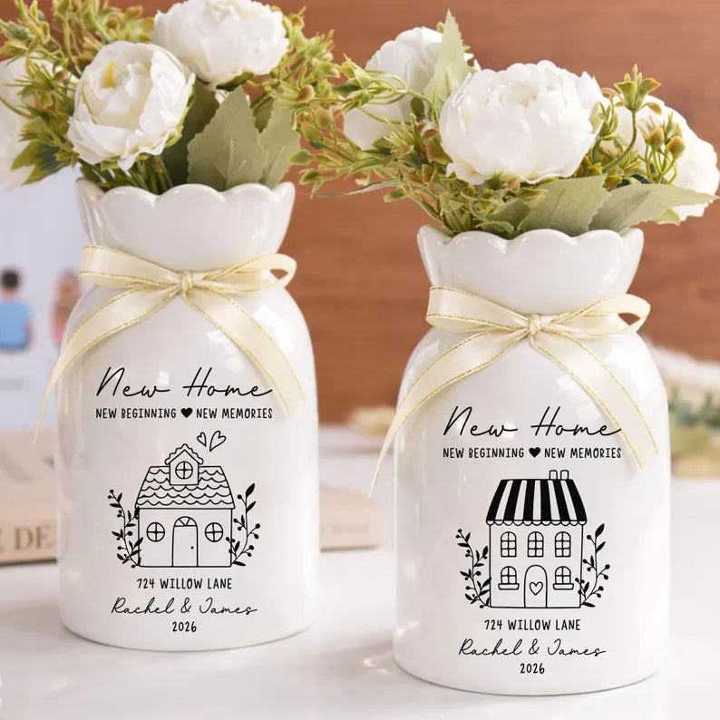 Personalized First Home Gift – Custom Flower Vase