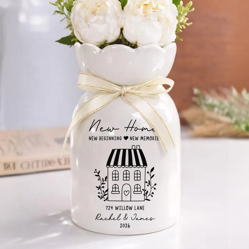 Personalized First Home Gift – Custom Flower Vase