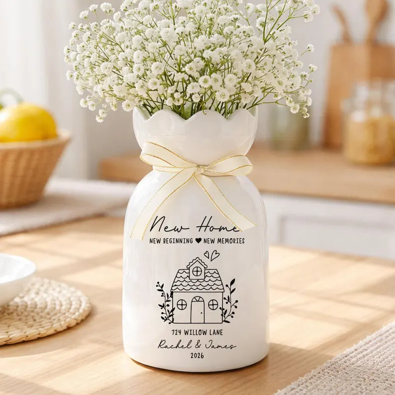 Personalized First Home Gift – Custom Flower Vase
