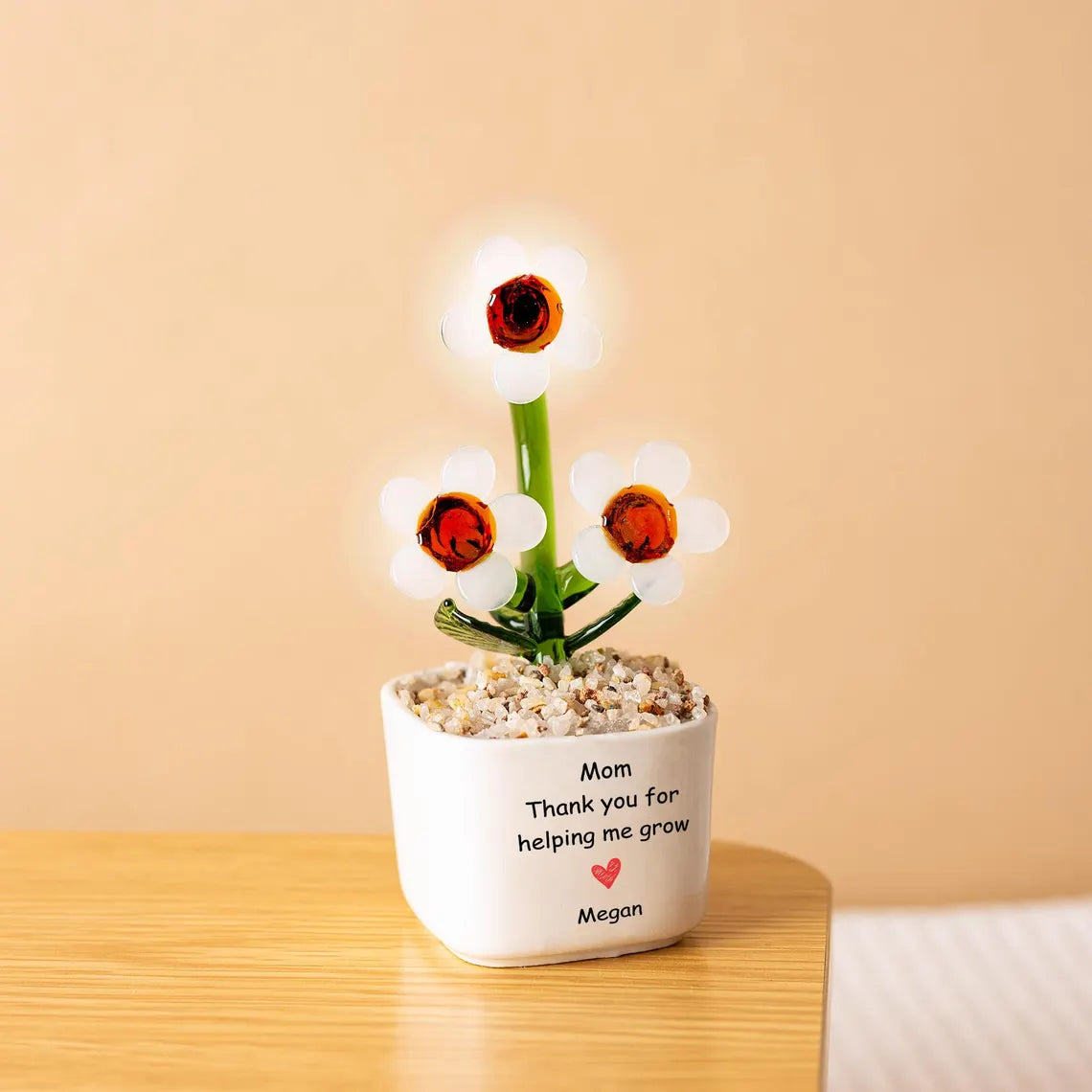 Custom Glass Flower Pot – Personalized Mother's Day Gift