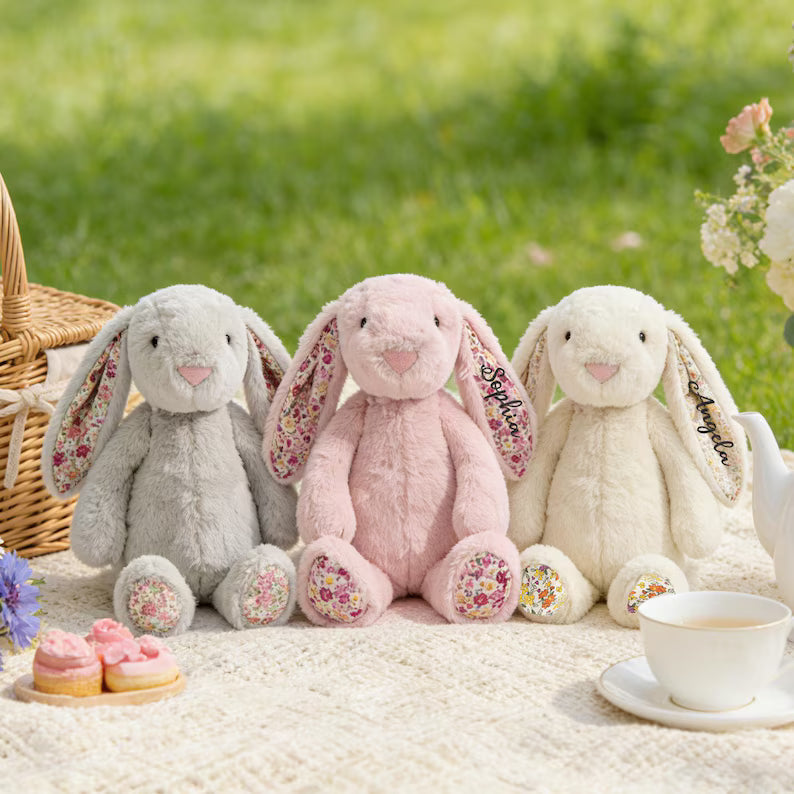 Custom Flora Stuffed Bunny – Personalized Plush Easter Gift