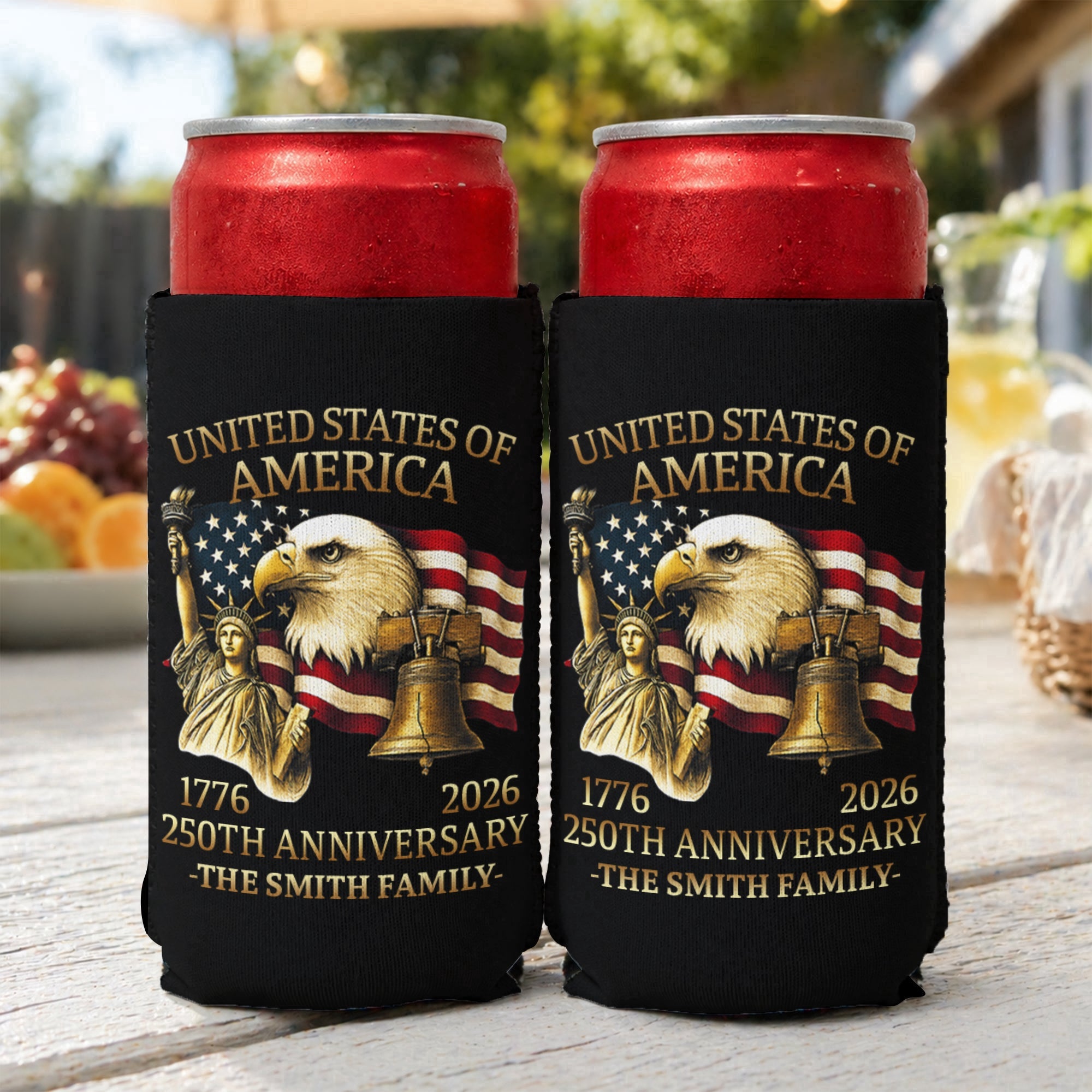 4th Of July Usa 250th Anniversary - Personalized Can Cooler