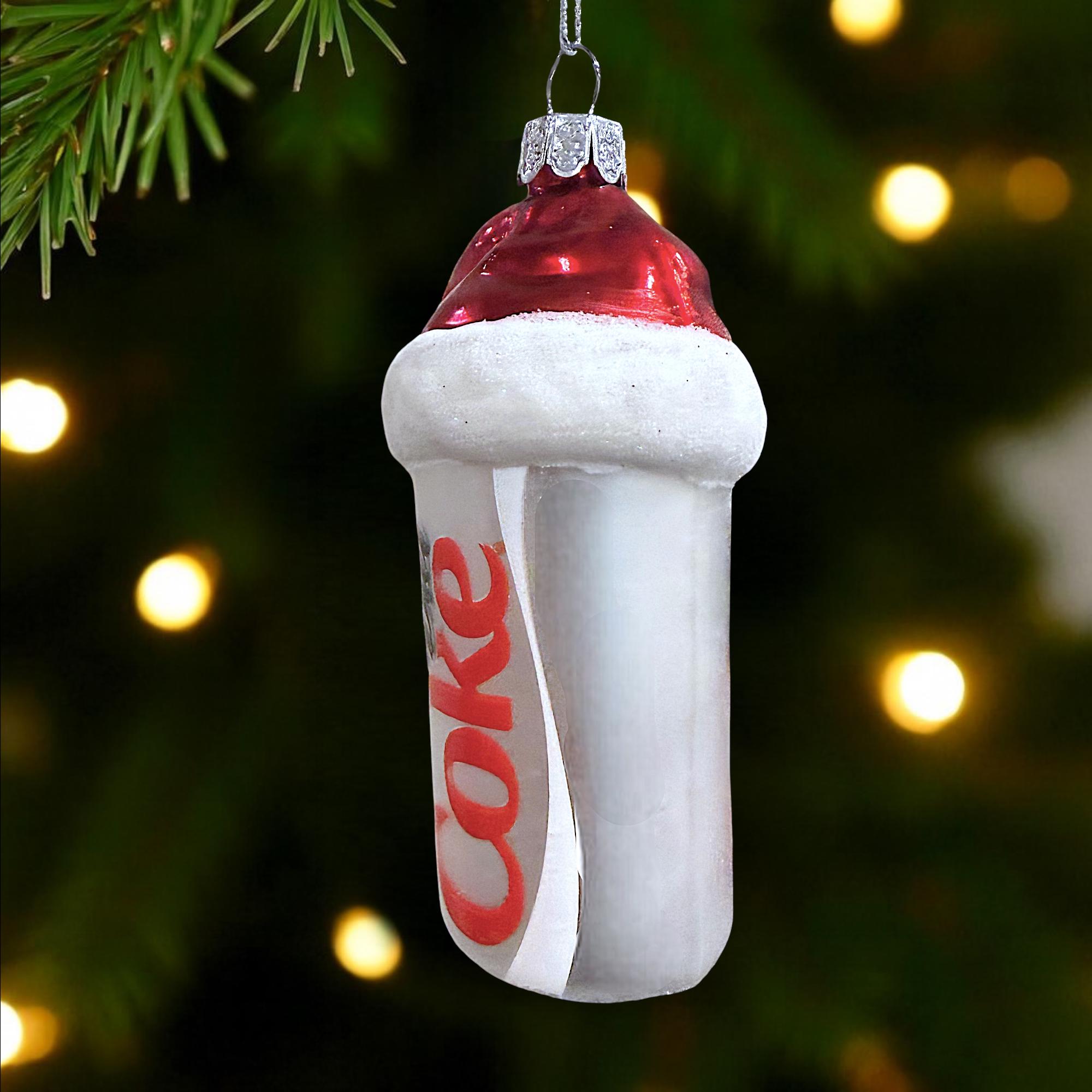 Personalized Diet Coke Christmas Ornament – Soda Can with Santa Hat