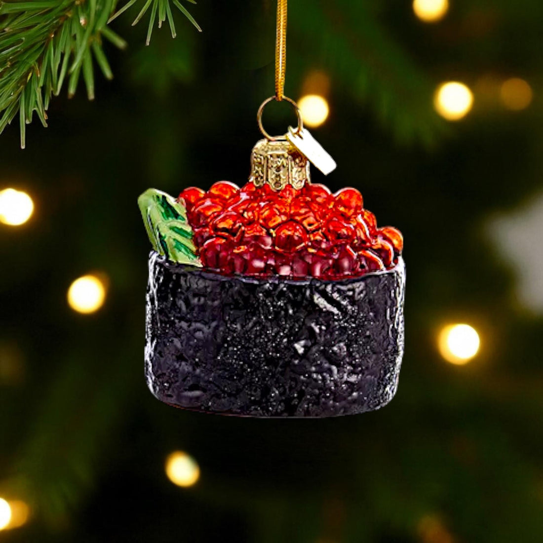 Hand-Painted Sushi Christmas Ornaments – Glass Foodie Tree Decor
