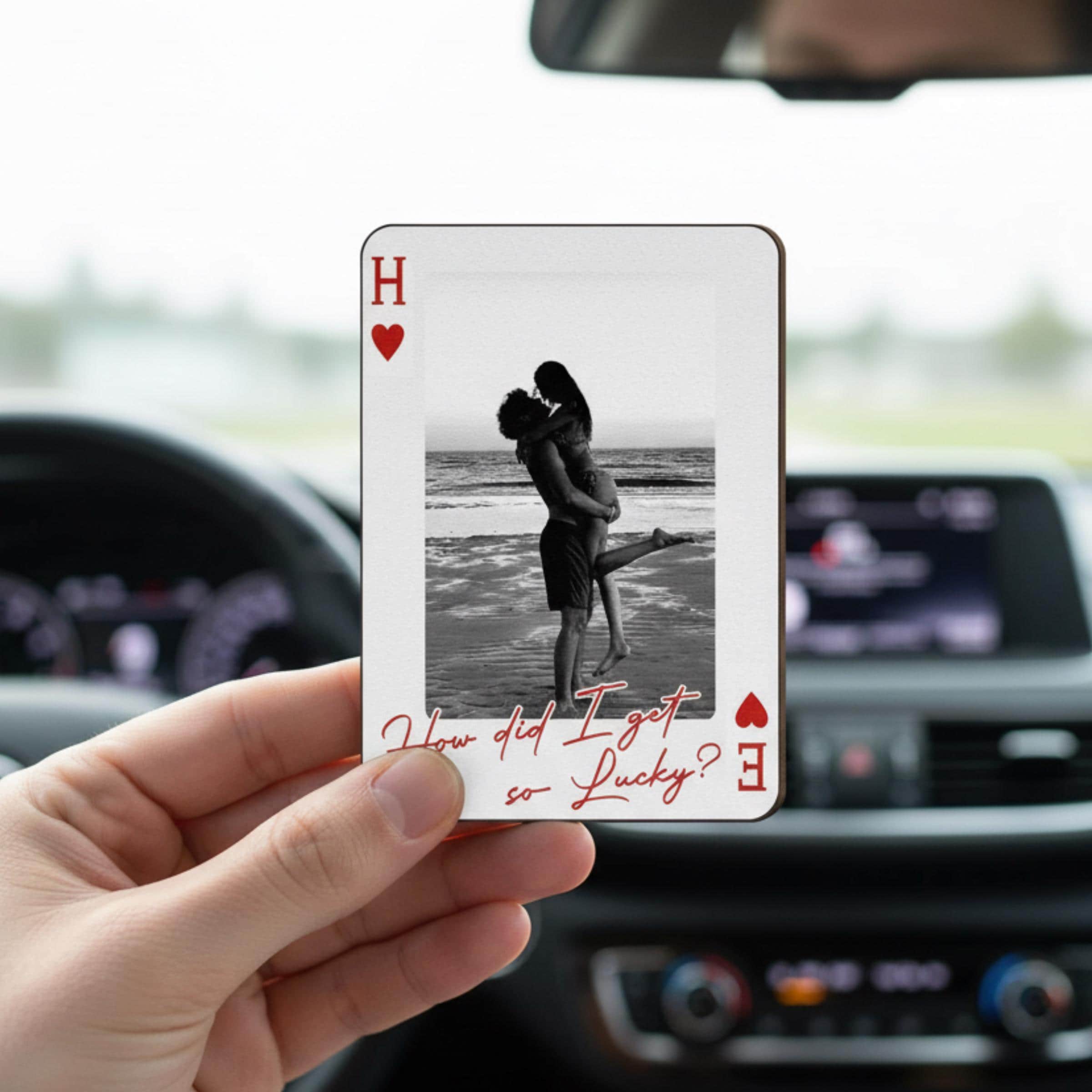 King & Queen Custom Photo Car Visor Clip – Drive Safe I Love You