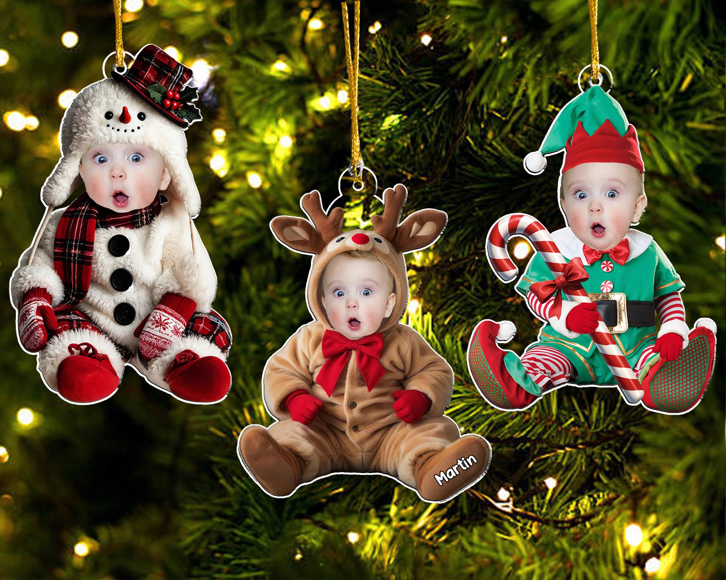 Custom Baby Face Acrylic Ornament: First Christmas Keepsake 2025, Baby Photo Ornament, Baby Christmas Gift, Newborn Gift