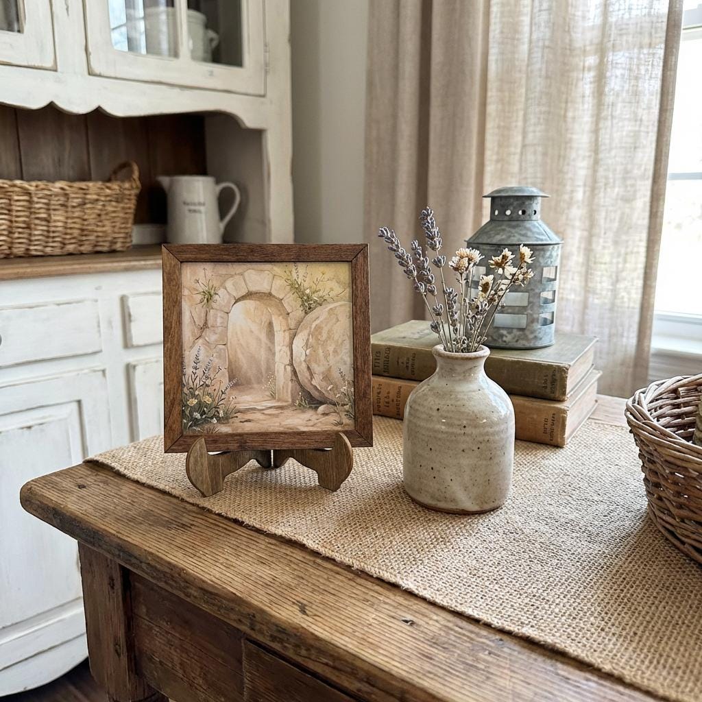 Empty Tomb Christian Art – He Is Risen Wall Decor