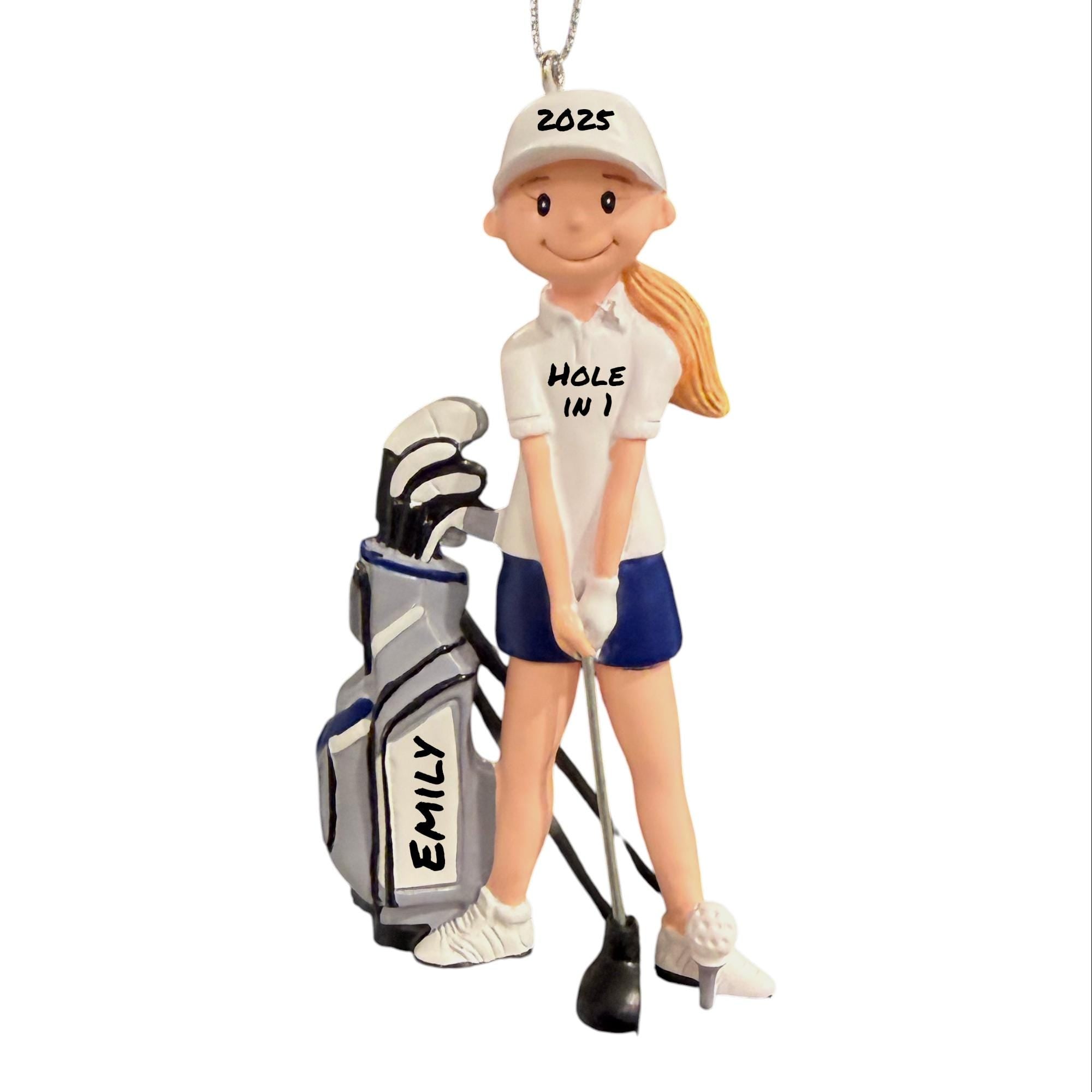 Personalized Golfer Ornament – Custom Golf Girl Christmas Gift
