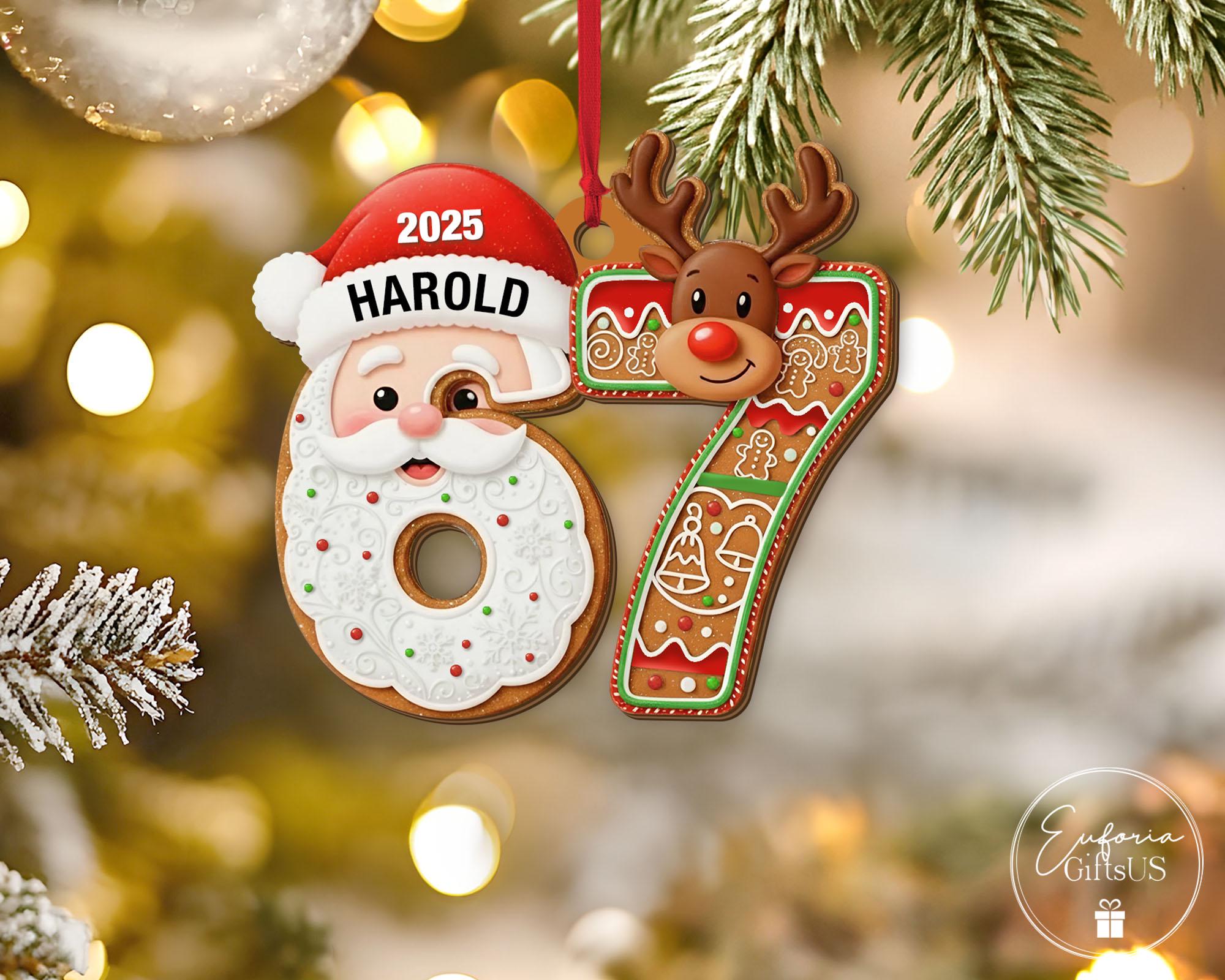 Custom Six Seven Christmas Ornament, Funny Teen Slang Ornament, Gen Z Teenager Tween Ornament, Christmas Gifts